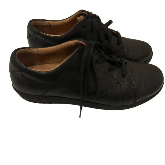Vionic Magnolia Lindsey Black Soft Leather Lace Up Everyday Shoes Women's Sz 8.5 - Picture 2 of 12
